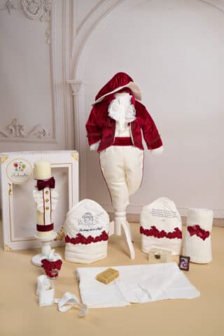 Set Micul Prinț Burgundy + Trusou + Lumânare