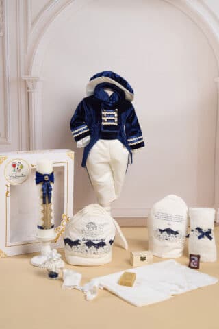 Set Redingotă Bleumarin + Trusou + Lumânare