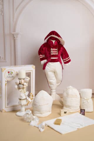 Set Redingotă Burgundy + Trusou + Lumânare