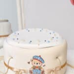 Cufăr capitonat Ursuleț cu fundițe - bej - Dimensiune XXL, Model Deluxe Capitonat