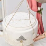 Cufăr Catifea Ivoire Botez – Dimensiune XXL, Model Deluxe Capitonat