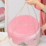 Cufăr Catifea Roz Botez – Dimensiune XXL, Model Deluxe Capitonat