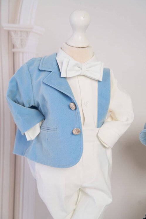 Set complet botez (trusou) - Anghel - bleu - imagine 7