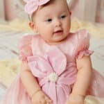 Rochiță Fleur - roz (mânecă scurtă)