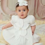 Rochiță Fleur - ivoire (mânecă scurtă)