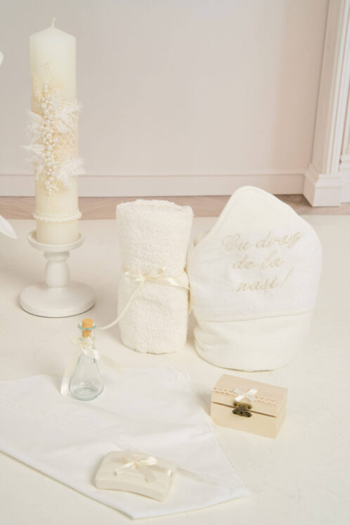 Set Fleur ivoire + Capă Floare + Trusou + Lumânare - imagine 2