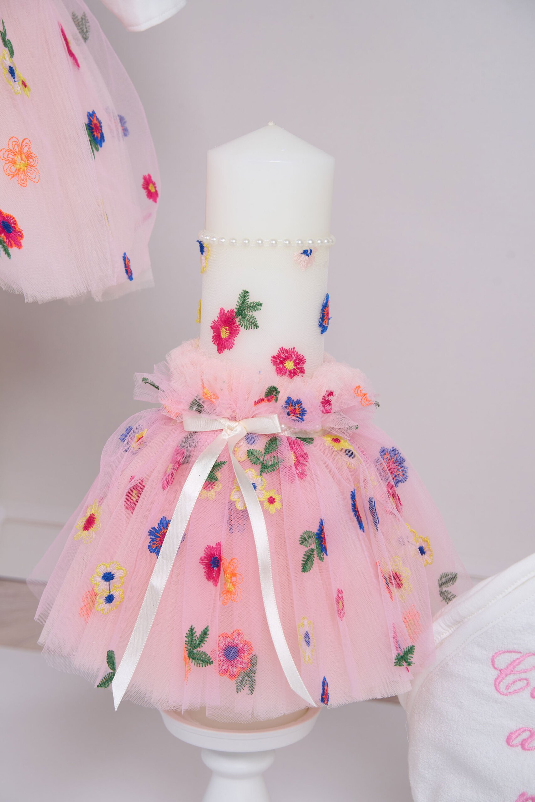 Lumânare botez A1 Color - roz
