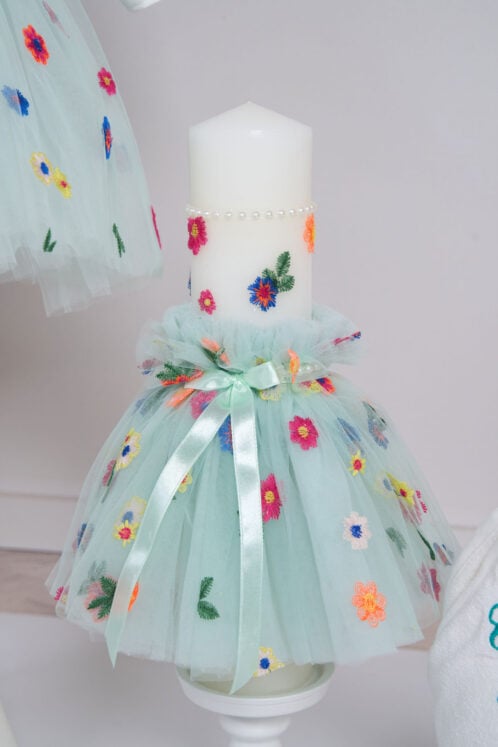 Lumânare botez A1 Color - aqua