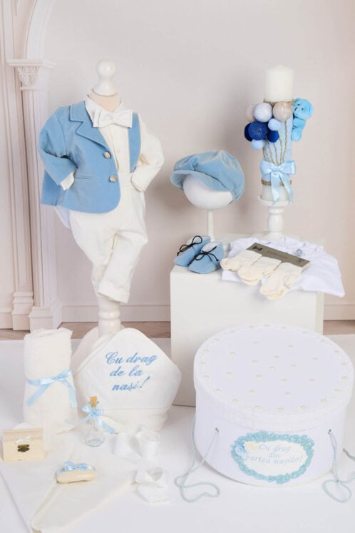 Set complet botez (trusou) - Anghel - bleu