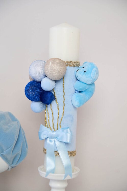 Set complet botez (trusou) - Anghel - bleu - imagine 4