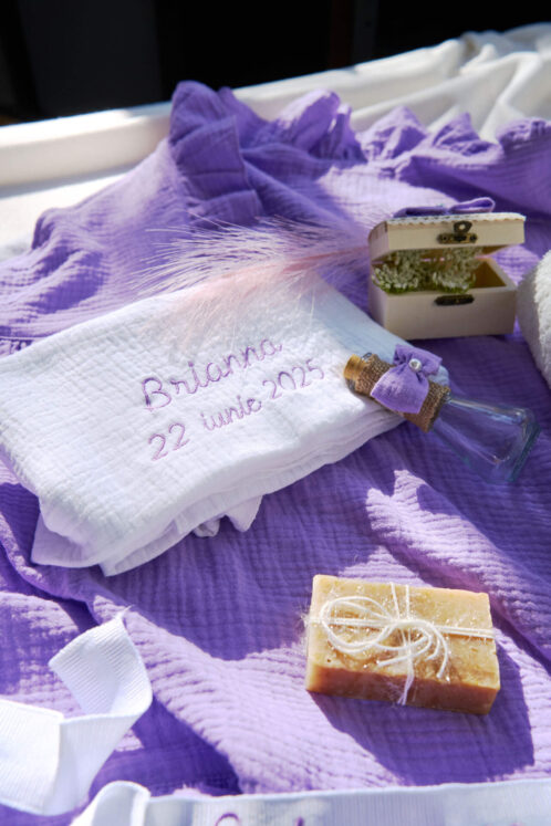 Trusou Muselină botez - lila - imagine 3