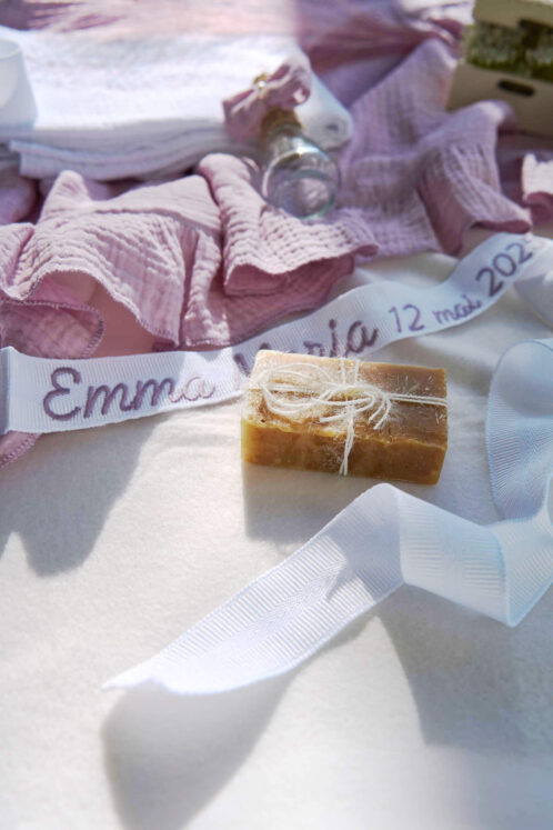 Trusou Muselină botez - roz vintage - imagine 9