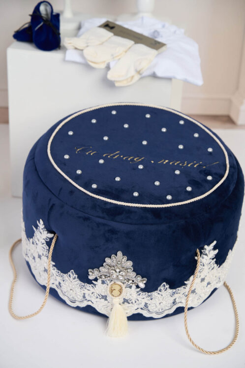 Set complet botez (trusou) - Anghel - bleumarin - imagine 3