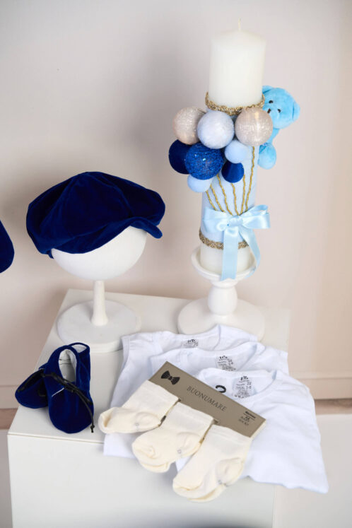 Set complet botez (trusou) - Anghel - bleumarin - imagine 2