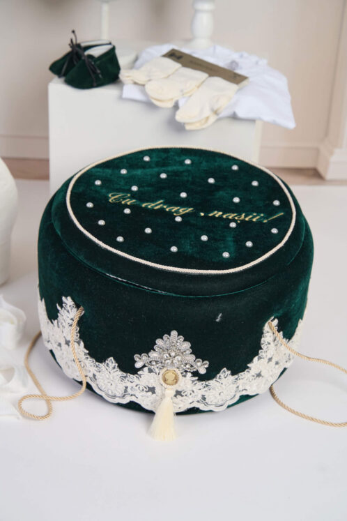 Set complet botez (trusou) - Anghel - verde - imagine 3