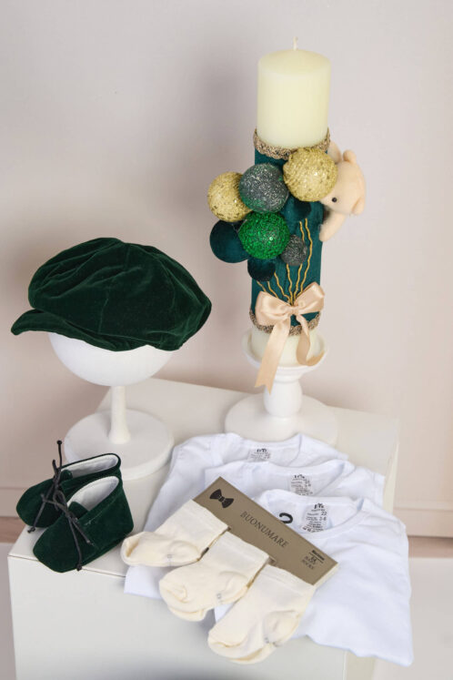 Set complet botez (trusou) - Anghel - verde - imagine 5