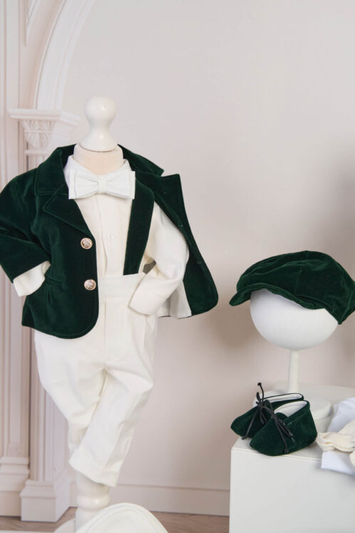 Set complet botez (trusou) - Anghel - verde - imagine 2