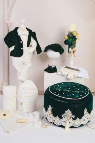 Set complet botez (trusou) - Anghel - verde