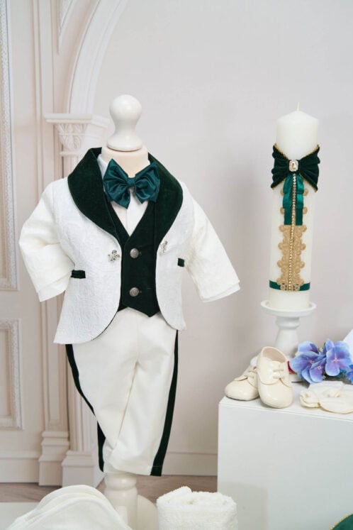 Set complet botez (trusou) - Enzo - verde - imagine 2
