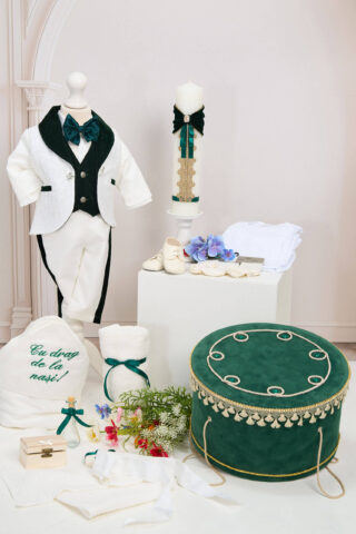 Set complet botez (trusou) - Enzo - verde