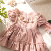 Ludmila Rochie Botez Muselina Roz Vintage