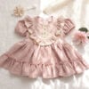 Ludmila Rochie Botez Muselina Roz Vintage