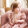 Ludmila Rochie Botez Muselina Roz Vintage