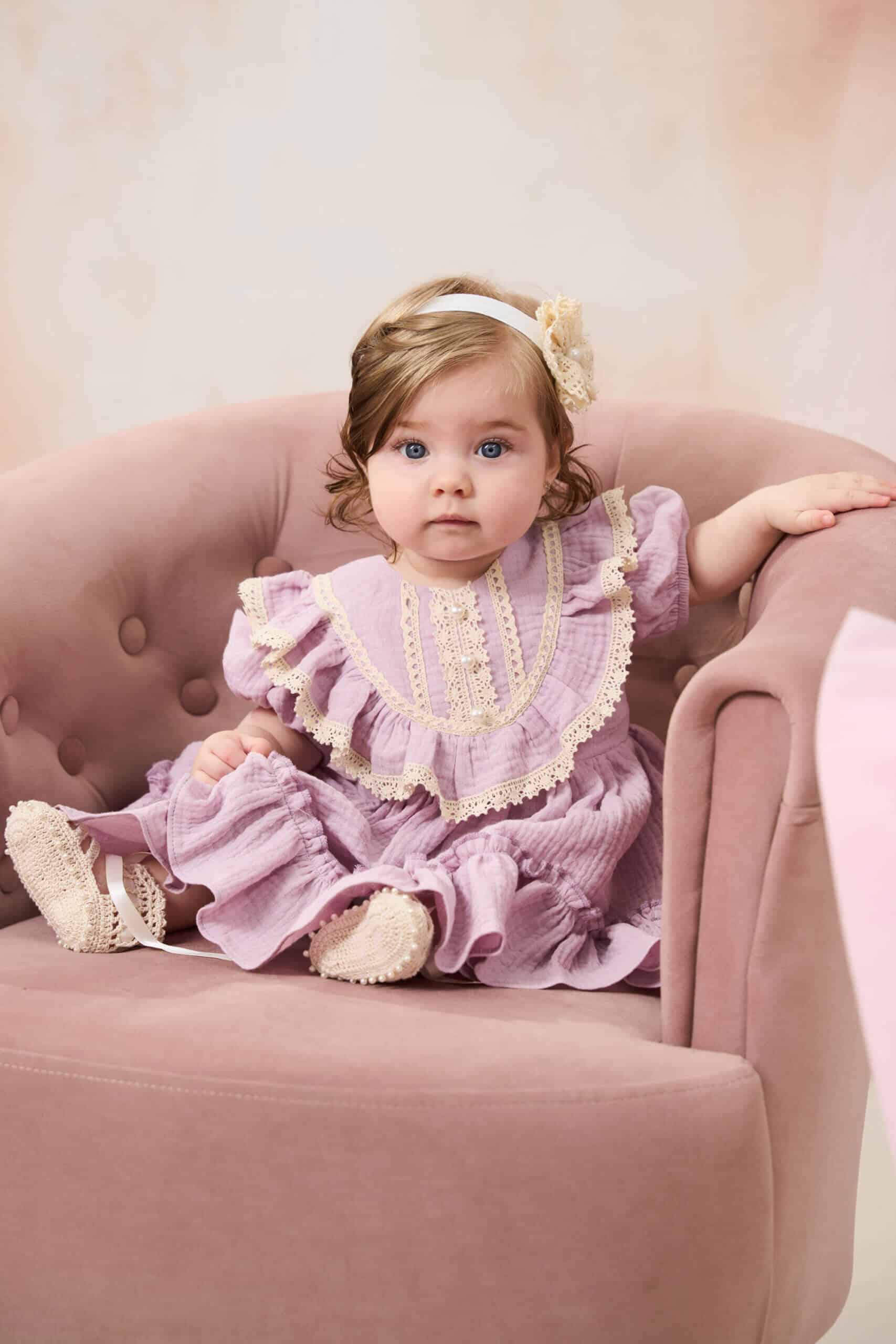 Rochiță Ludmila - roz-vintage 2 Rochiță Ludmila - roz-vintage - imagine 2