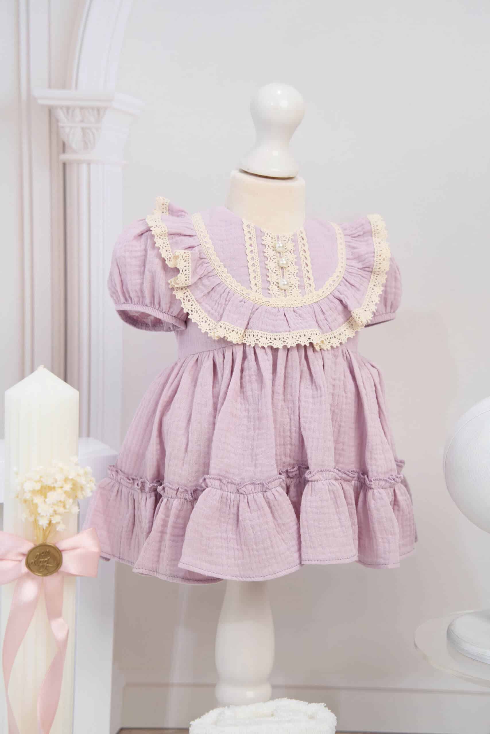 Rochiță Ludmila - roz-vintage 4 Rochiță Ludmila - roz-vintage - imagine 4