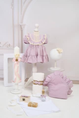 Set Ludmila roz pudră + Trusou + Lumânare