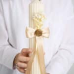 Lumânare de botez - Colecția „Sigiliu de Poveste” - Bej Natural