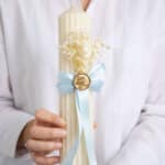 Lumânare de botez - Colecția „Sigiliu de Poveste” - Bleu Cer