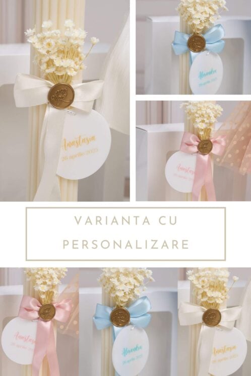 Lumânare de botez - Colecția „Sigiliu de Poveste” - Albastru - imagine 3
