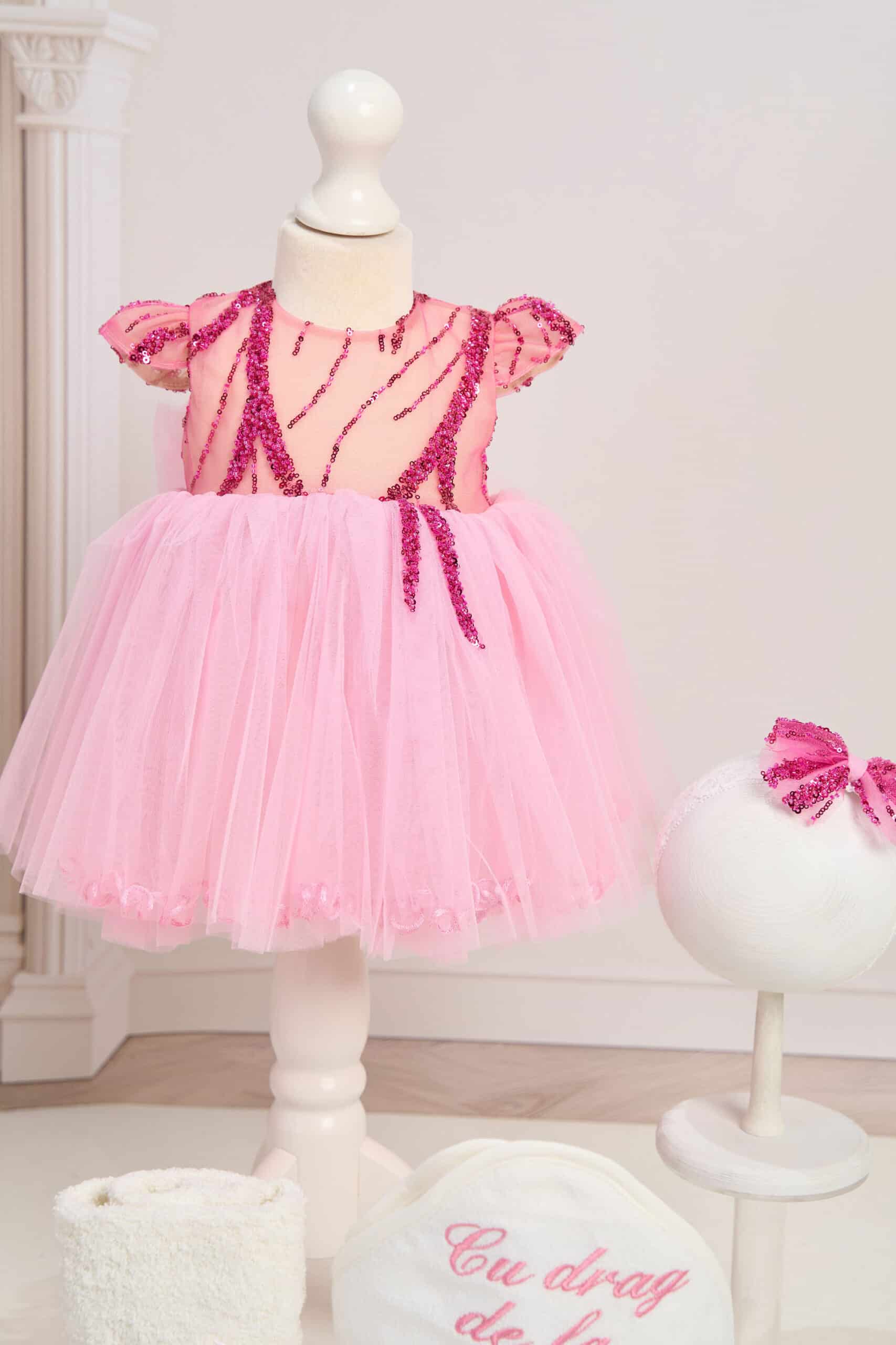 Rochiță Arabella - Cotton Candy - roz 3 Rochiță Arabella - Cotton Candy - roz - imagine 3