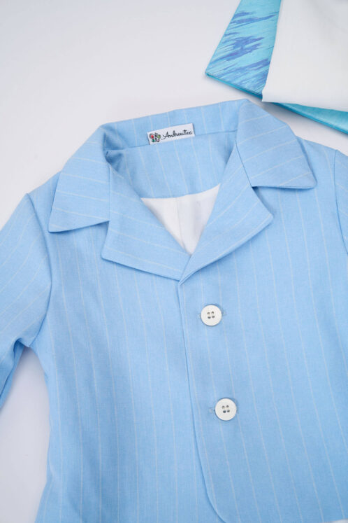 Costum Romeo - dungi - bleu ciel - imagine 6