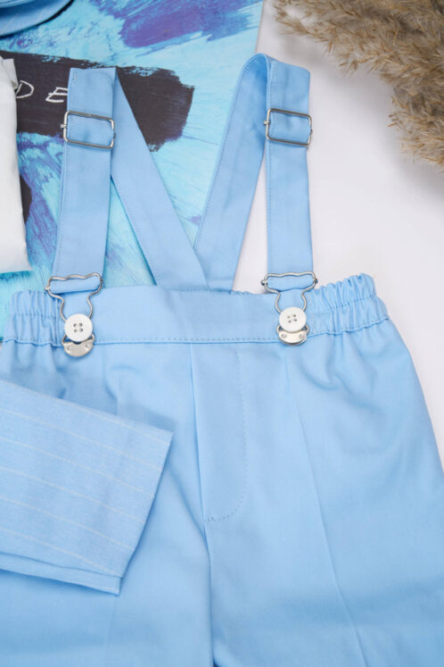 Costum Romeo - dungi - bleu ciel - imagine 7