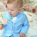 Costum Romeo - dungi - bleu ciel