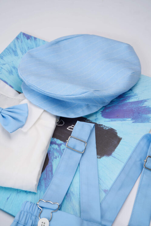 Costum Romeo - dungi - bleu ciel - imagine 5