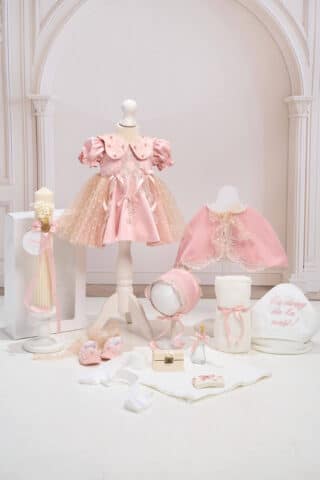 Set Audrey roz pudră + Trusou + Lumânare