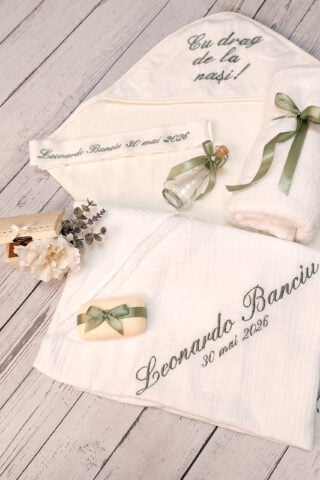 Trusou De Botez Personalizat Oliv Nou