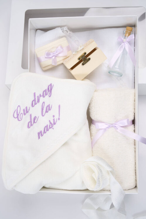 Trusou PureBebe botez - lila - imagine 2
