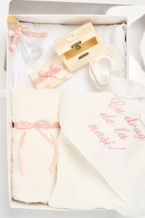Trusou PureBebe botez - roz vintage