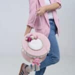 Cufăr Trusou - Ursuleț cu baloane pe Catifea – Roz