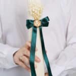 Lumânare de botez - Colecția „Sigiliu de Poveste” - Verde Satinat