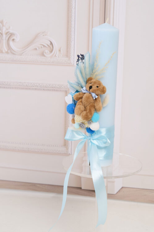 Lumânare Andreeatex X Floral Symmetry - Ursuleț Color bleu - imagine 3
