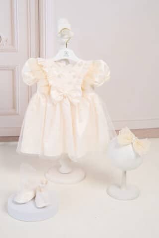 Rochiță Celeste - ivoire (mânecă scurtă)