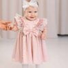 Rochie Fete Celeste Rochie Perle Botez Roz