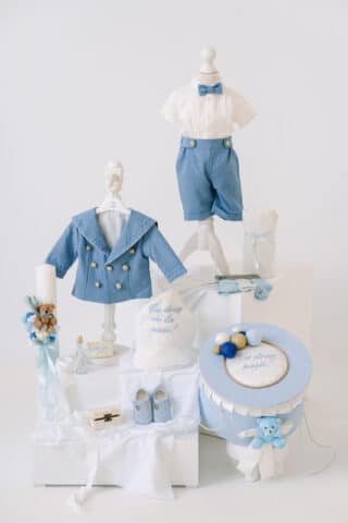 Set complet botez (trusou) - Noah - albastru