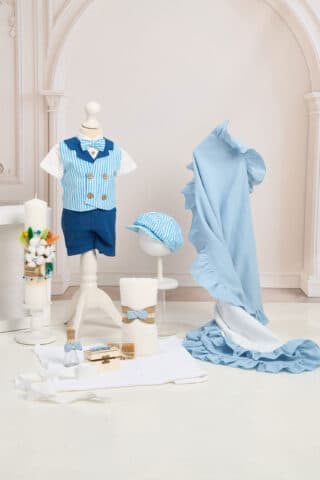 Set Hugo dungi cu pantaloni albastru + Trusou + Lumânare