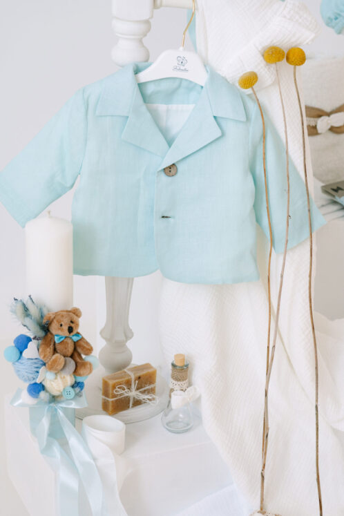Set complet botez (trusou) - Dan - azur - imagine 6